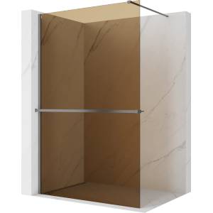 Mexen Kioto+ Душ преграда с рафт Walk-in 120 x 200 cm, бронз 8 mm, gun metal - 800-120-121-95-32 (800-120-121-95-32)