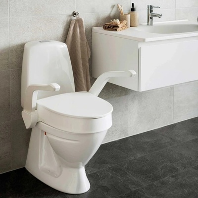 Etac MY-LOO Fixed toaletní nástavec s víkem a madly, 6 cm