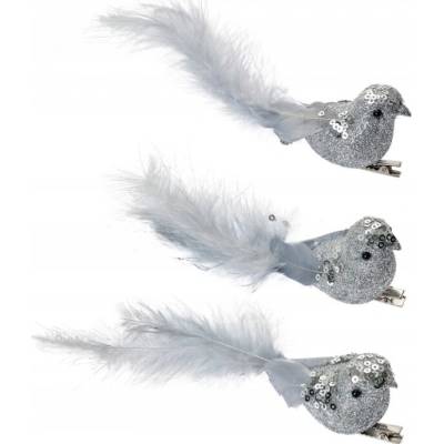 Clayre & Eef Súprava vtáčikov 12 cm 3 ks