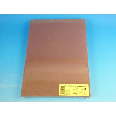 Hnědý kreslící karton 225 g/m2 kladívková čtvrtka hnědá A4 50 ks hnědé čtvrtky