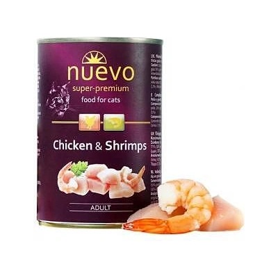 nuevo Chicken & Shrimps Adult - консерва за котка с пиле и скариди 400 г
