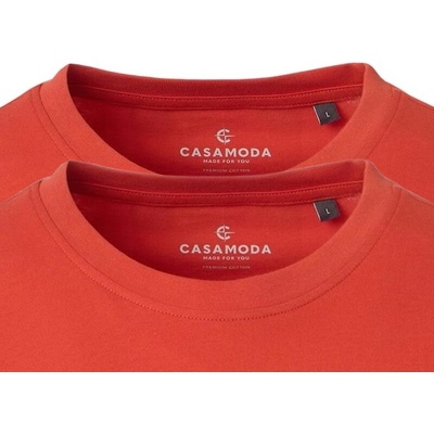 Casa Moda Oranžovo-červené tričko kulatý výstřih 2 ks