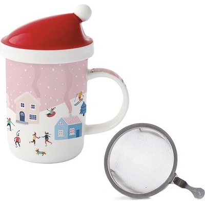 Porcelánový hrnek s čajovým sítkem Christmas Twist