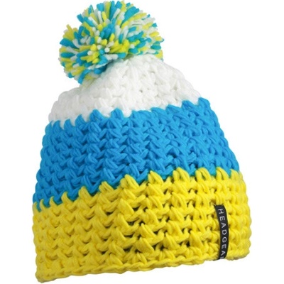 Myrtle Beach Háčkovaná čepice s bambulí MB7940 Yellow