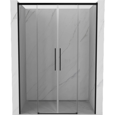 Mexen Rox Двойни плъзгащи се душ врати 140 см, прозрачни, черни - 8C2-140-002-70-00 (8C2-140-002-70-00)