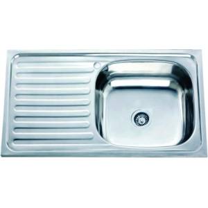 Inter Ceramic Кухненска мивка от неръждаема стомана с ляв отцедник, 75/40 см (ick 7540 l) Мивка за вграждане