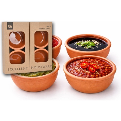 Excellent Houseware Sada misek TERRACOTA 4 x 150 ml