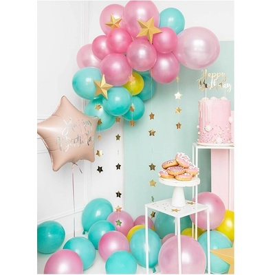 Party Deco FB93 081PJ Fóliový balón Narodeninová hviezda 40cm Ružová