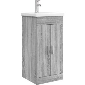 vidaXL Баня с мивка Сив Сонома 42 x 40 x 84, 5 см Инженерна дървесина (890677)