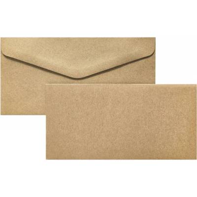 Galeria Papieru Sada obálek s kartičkami Kraft - DL, tmavě béžová, sada 5+5 ks