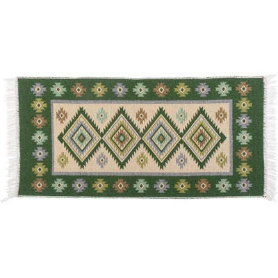 Multidecor Двулицев ориенталски килим KILIM 80x150 cm зелен/бежов (MU0020)