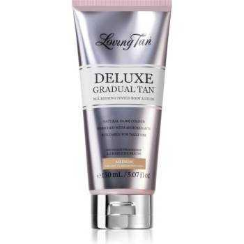 Loving Tan Deluxe Gradual Tan подхранващ лосион за тяло за подчертаване на тена цвят Medium 150ml