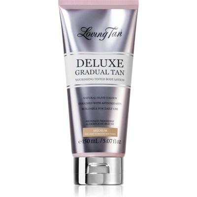 Loving Tan Deluxe Gradual Tan подхранващ лосион за тяло за подчертаване на тена цвят Medium 150ml