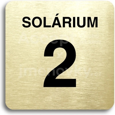 ACCEPT Piktogram solárium 2 - zlatá tabulka - černý tisk bez rámečku