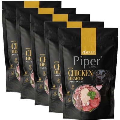 Piper Adult s kuřecími srdíčky a špenátem 5 x 500 g