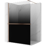 Mexen Kioto+ Душ стена с рафт Walk-in 70 x 200 см, омбре черна 8 мм, четкана мед (800-070-121-65-76)
