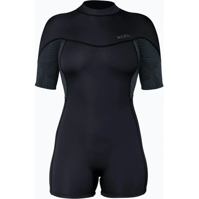 Dámsky Xcel Axis Back Zip Spring 2 mm black/palm/monstera print