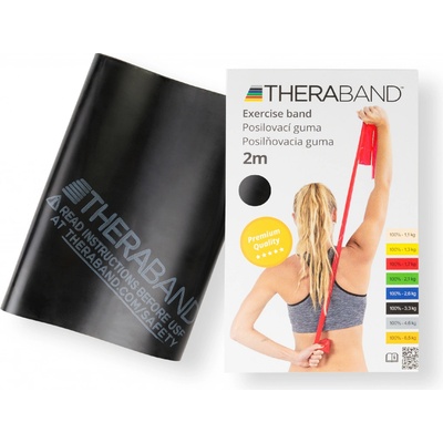 Thera-Band Posilovací guma 2 m, černá, speciálně silná – Zboží Mobilmania