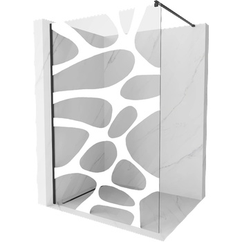 Mexen Kioto стена за душ Walk-in 120 x 200 cm, бяла вълна 8 mm, черна - 800-120-101-70-97 (800-120-101-70-97)