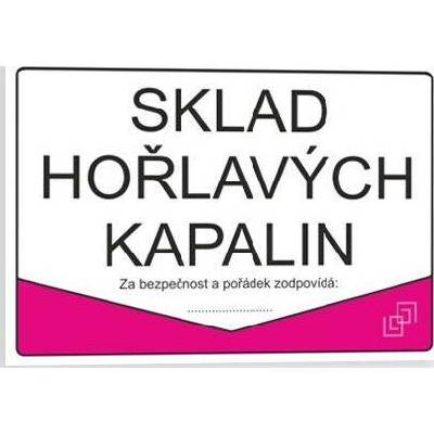Traiva s.r.o Sklad hořlavých kapalin Verze: Samolepka 297 x 210 mm (A4) tl. 0.1 mm - Kód: 02381