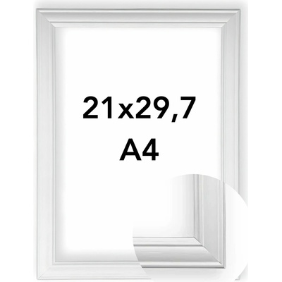 Fotorámeček 38 Rozměr: A4 - 21 x 29,7 cm, Barva: Bílá, Typ zasklení: Plexi