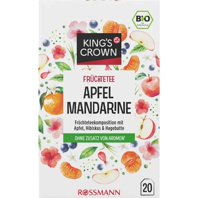 King's Crown BIO ovocno-bylinný čaj Jablko a mandarinka 40 g