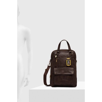 Aeronautica Militare Раница Aeronautica Militare в кафяво голям размер с изчистен дизайн AM476 (AM476)