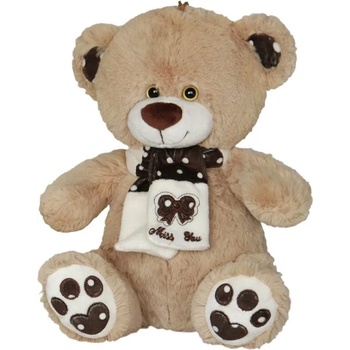 Амек Тойс Плюшена играчка Амек Тойс - Мече с пепитен шал, 30 cm, кафяво (040118-2)