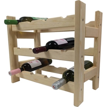 Krušnohorský nábytek Dřevěný stojan na víno V4X3 44 x 45 x 25 cm borovice