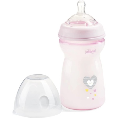 Chicco Natural Feeling Girl бебешко шише 6m+ 330ml