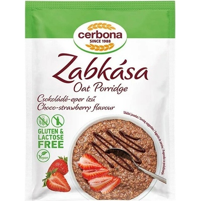 Cerbona Ovsená kaša čokoládovo-jahodová Bezlepková bezlaktózová vegan 50 g