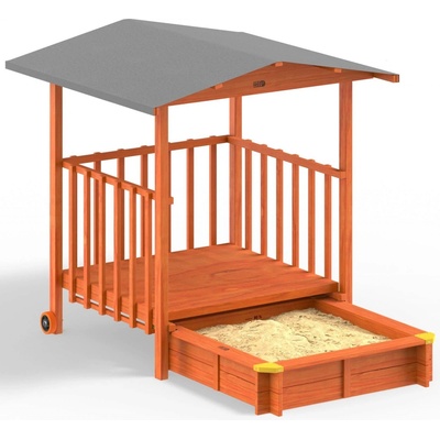 Spielwerk 109564 Pieskovisko s verandou Merle smrekový masív 130x130x143cm