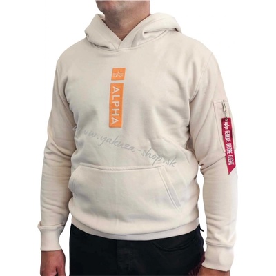 Alpha Industries ALPHA PP Hoody pánska mikina jet stream white pieskový maskáč