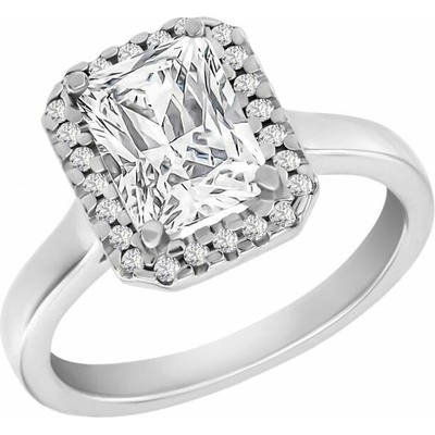 Eppi Zásnubný prsteň z platiny s emerald moissanitom Zahara R42320