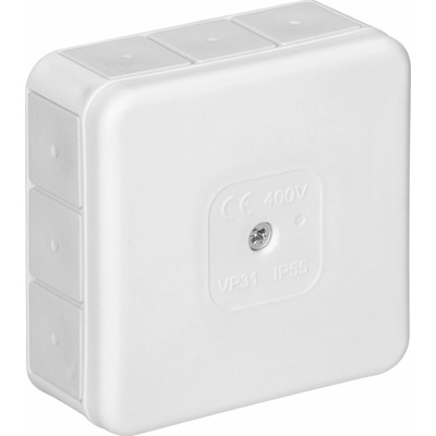 Nástenná rozvodná krabica PRO IP55 400V 12 káblových vstupov 85x85x37mm biela