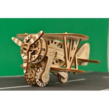 Wooden City 3D mechanické puzzle Dvojplošník 63 ks WR304