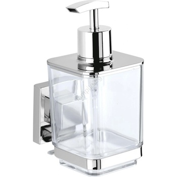 WENKO 22683100-Дозатор за течен сапун VACUUM-LOC QUADRO ED 7, 5x16 см сребрист/лъскав хром (WE0564)