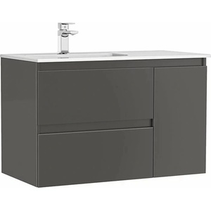 Gala Комплект стенен шкаф Gala Daily антрацит, 2 чекмеджета, 1 врата и мивка 90 см (G7895284)