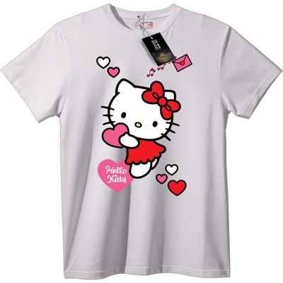 NOONEBRAND Тениска Hello Kitty Черни Сърца - 4XL, Black