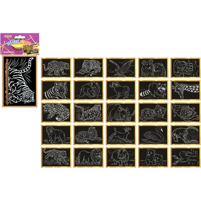 Škrábací obrázek zlatý 24ks v boxu