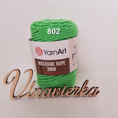 YarnArt Macrame Rope 802 zelená 3mm