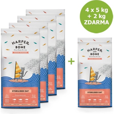 Harper and Bone Cat Sterilised divy oceánu 4 x 5 kg