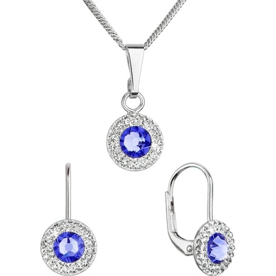 Evolution Group Sada šperků s krystaly Swarovski náušnice a přívěsek modré kulaté 39109.3 – Sleviste.cz