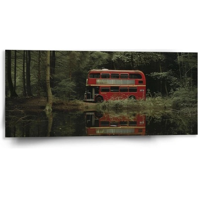 Sablio Obraz Červený poschodový autobus - 110x50 cm