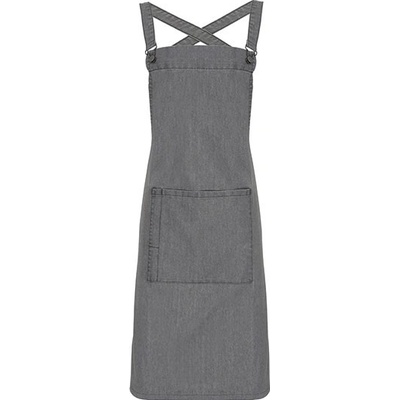 Premier Workwear Zástěra se zkříženými zády pro baristy PR129 Grey Denim Pantone Cool Gray 10C 72x86cm