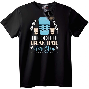NOONEBRAND Тениска Време за кафе - S, Black