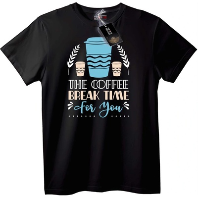 NOONEBRAND Тениска Време за кафе - S, Black