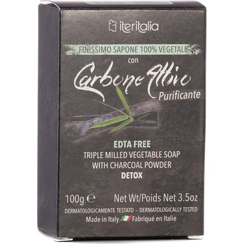 Iteritalia Carbone Attiro Detox 100% rastlinné mydlo čierne uhlie 100 g