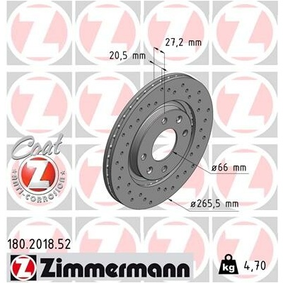 Brzdový kotúč ZIMMERMANN 180.2018.52 (180201852)