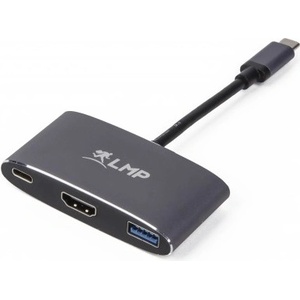LMP Адаптер за свързване от USB-C към HDMI 4K, USB-C, USB-A - LMP USB-C Multiport Adapter HDMI & USB 3.0 (тъмносив) (15948)